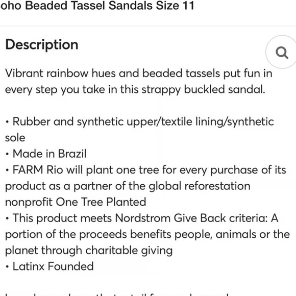 Farm Rio Black Beaded Rainbow Tube Strap Sandal size 11 - Picture 10 of 12